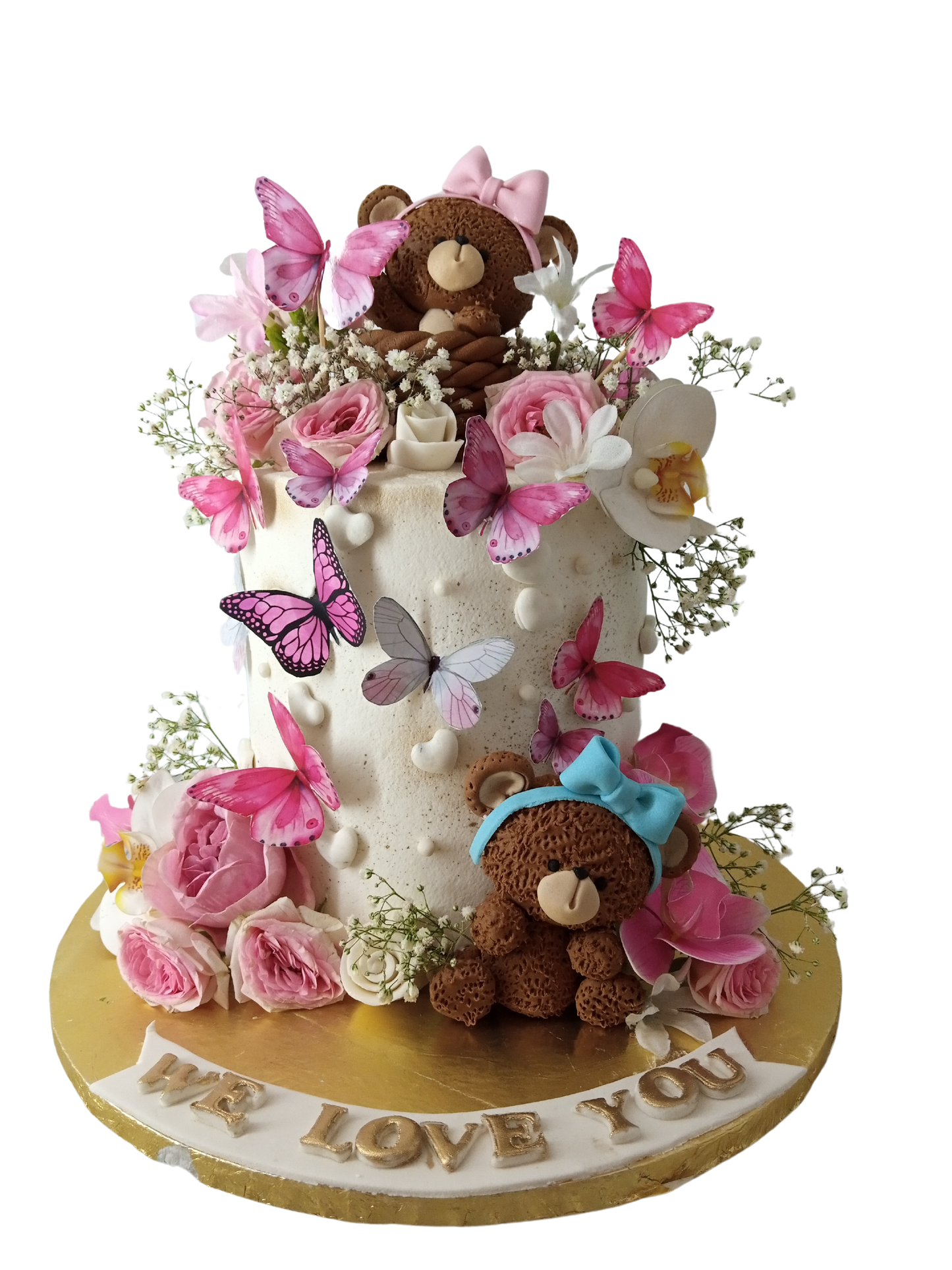 Teddy Bear Flower Cake